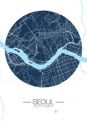 Seoul City Map Print