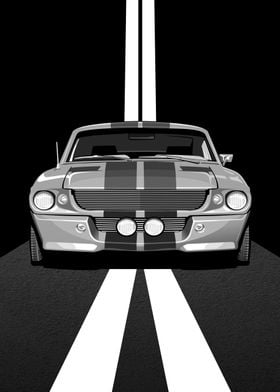 1967 Muscle Car Poster vector art 