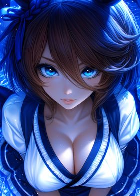 Anime Girl with Blue Eyes