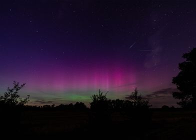 Northern Lights with Shooting Star