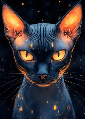 Fiery Sphynx Cat