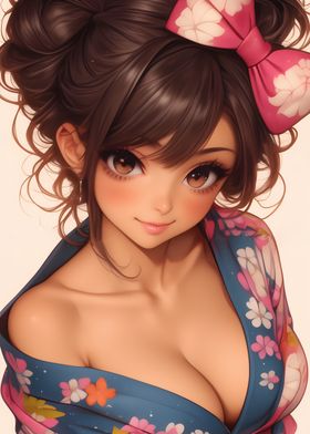 Anime Girl in Kimono