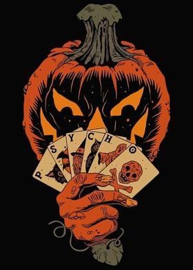 Pumpkin Psycho Halloween Card