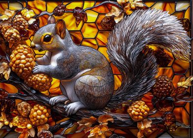 Stained Glass Squirrel