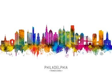 Philadelphia Skyline Watercolor