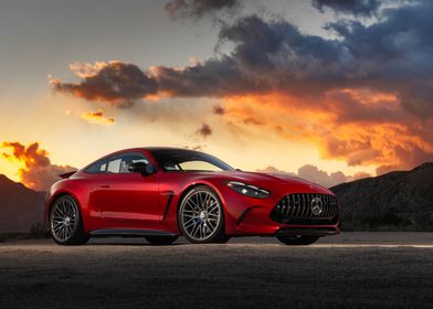 Red Mercedes-AMG GT Coupe