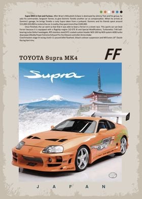 Orange Toyota Supra MK4