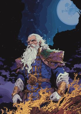 Elderly Wizard in Fantasy Setting