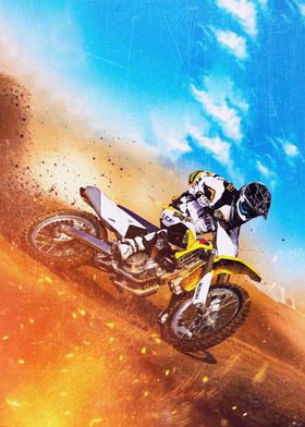 Motocross Rider in Action