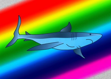 Blue Shark on Rainbow