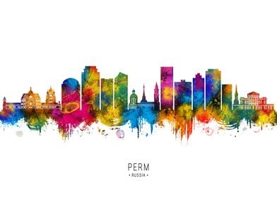 Perm Skyline Watercolor