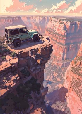 Jeep on Cliff Edge