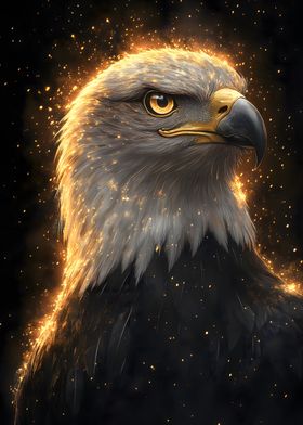 Fiery Eagle Portrait Animal