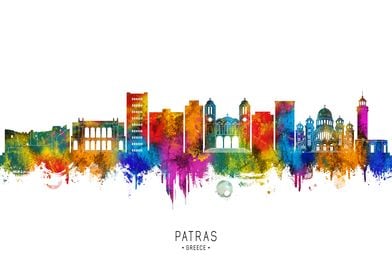 Patras Skyline Watercolor