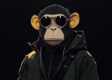 Cool Monkey in Sunglasses