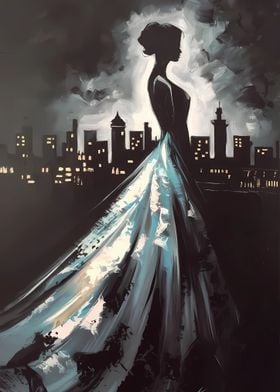 Silhouette in Cityscape