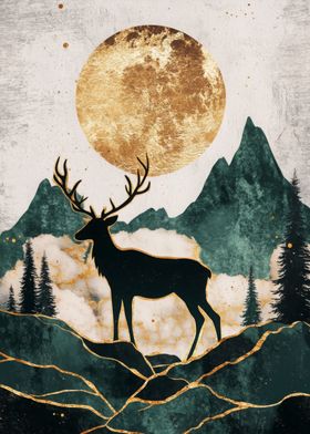 Golden Moon Deer