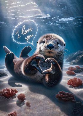 Otter Love Underwater