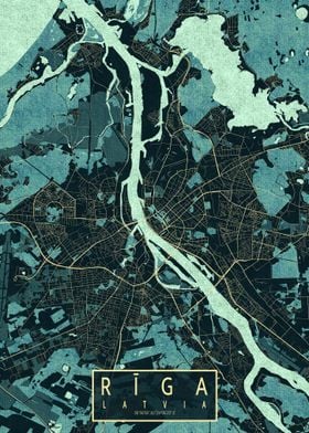 Riga City Map Summer