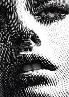 Halftone Woman Portrait