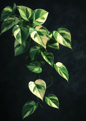 Green and White Variegated Leaves