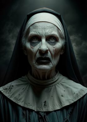 Creepy Nun Portrait