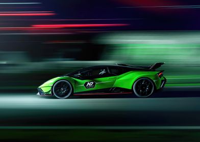 Green Lamborghini Race Car