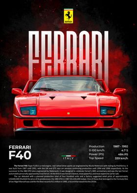 Ferrari F40 Poster