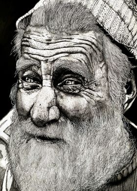 Pen &amp; Ink Portrait of an Old Man