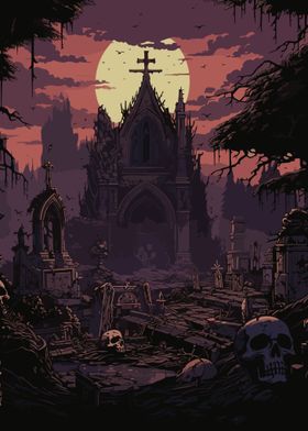 Gothic Cemetery Dark Fantasy