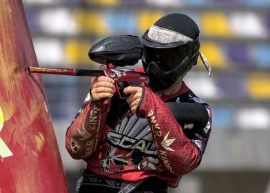 Paintball Player Action Shot