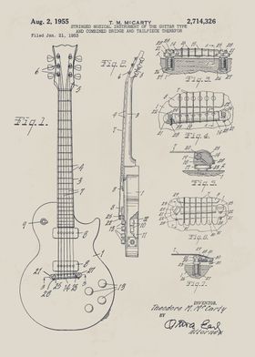 Gibson Guitar Patent Drawing