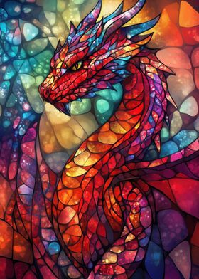 Glowing Stained Glass Dragon