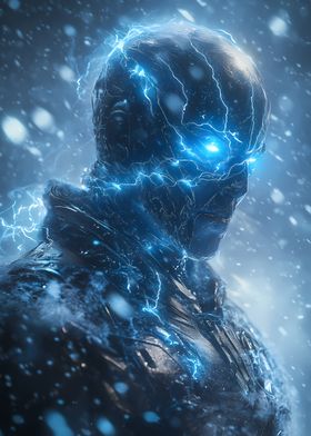 Electric Cyborg in Snowstorm