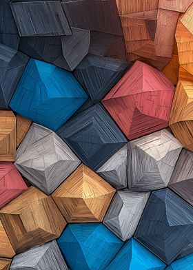 Abstract Geometric Wooden Pattern