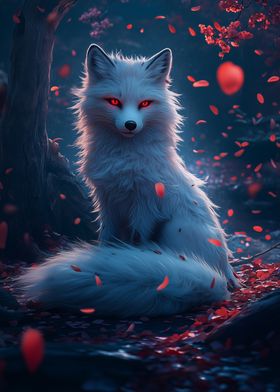 white sakura kitsune