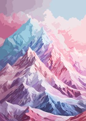 Pastel Mountain Range