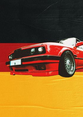 Red BMW on German Flag