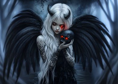 Dark Angel with Skull