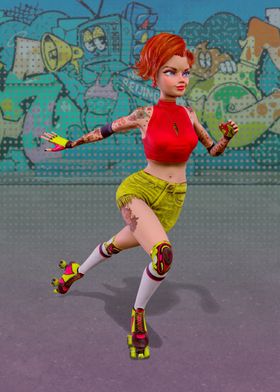 Roller Skating Girl