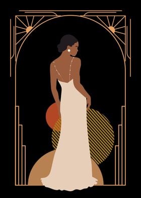 Art Deco Woman in Dress