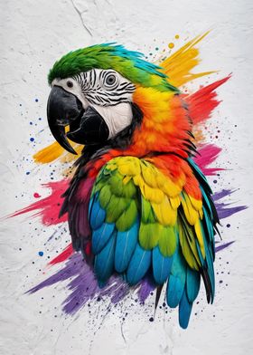 Colorful Parrot Painting