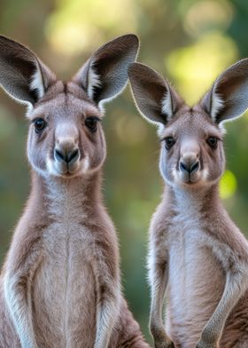 Two Curious Kangaroos