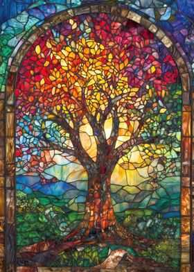 Stained Glass Tree