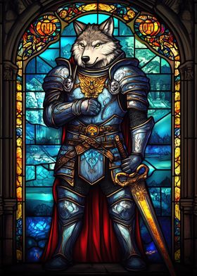 Wolf Knight Stained Glass