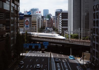 Shinkansen Through Tokyo