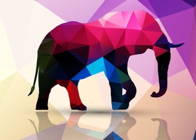 Geometric Elephant Art