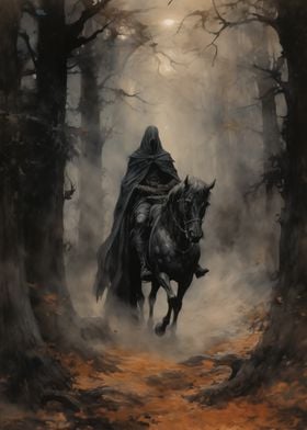 Dark Rider in the Woods