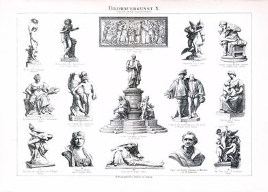 Sculptures &amp; Reliefs Vintage Illustration