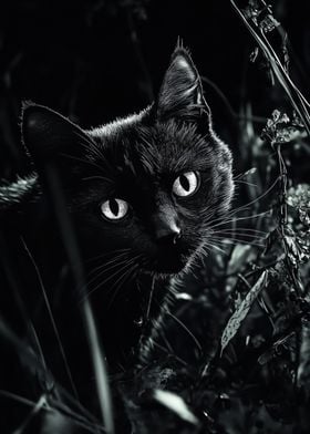 Black Cat in Shadows